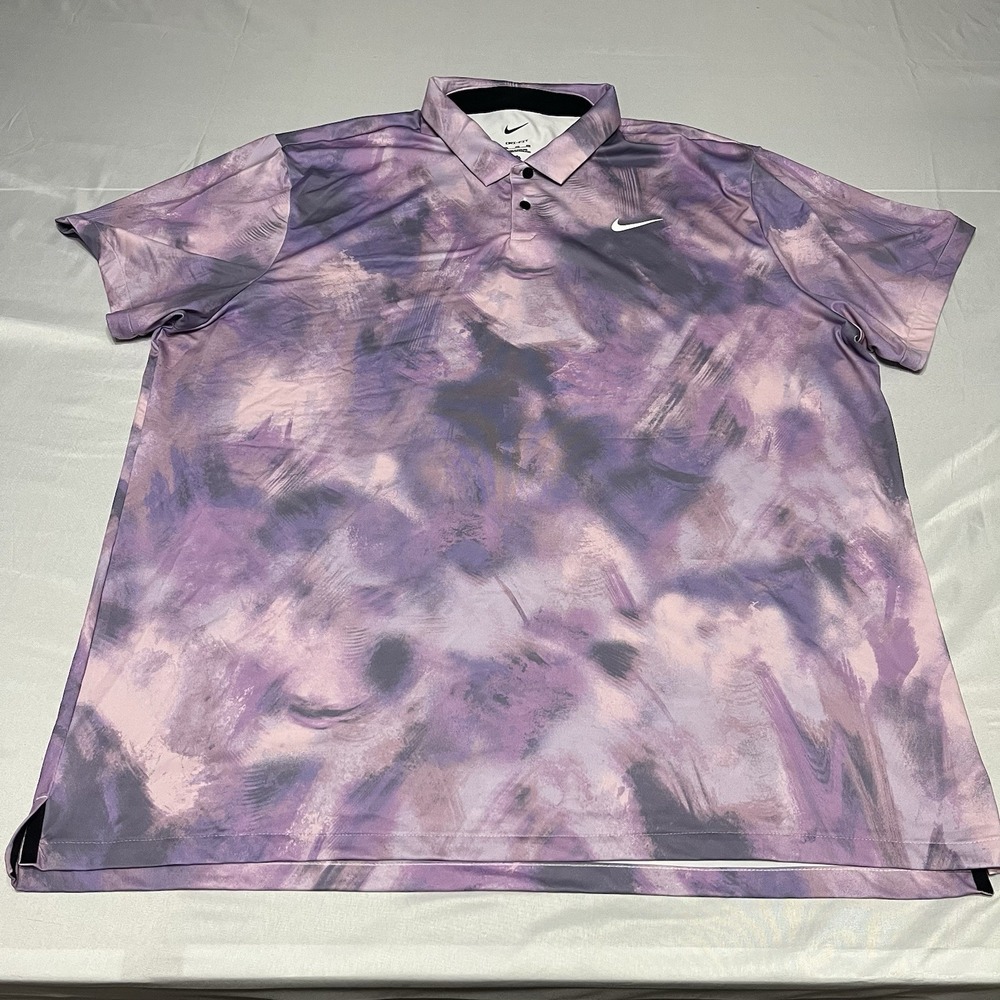 Nike Dri-Fit Tour Ombre Golf Polo Shirt Men's 2XL Purple Daybreak Performance - Picture 2 of 7
